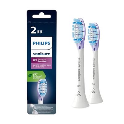 Philips Sonicare Original G3 Premium Gum Care Standaard sonische opzetborstels - 2 stuks in Wit (Model HX9052/17)