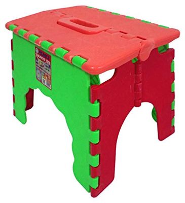 PAMEX - Taburete Silla Infantil Antideslizante con Sistema Plegable Asa de Transporte (Rojo)