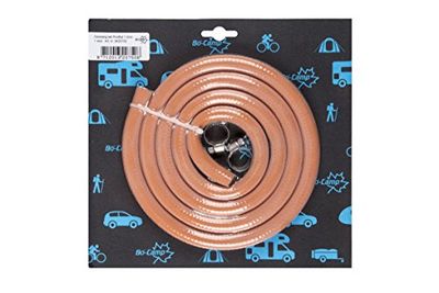 Bo-Camp - Tuyau à gaz - 2 Colliers de serage - 1,5 Mètres, Orange