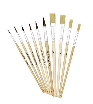 K3T Brush Set, Wood Metal, Natural, 10 Verschiedene Pinsel