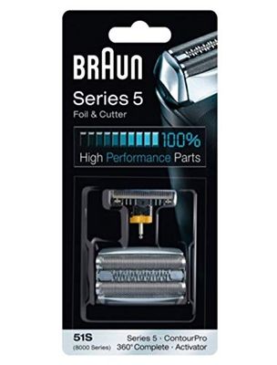 Lamina e lama di ricambio Braun Series 5 51S, per testina del rasoio, in argento