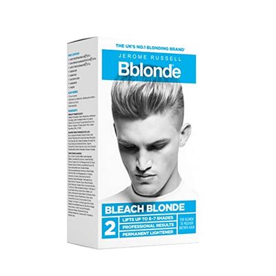 Jerome Russell Bblonde Bleach Blonde Kit No.2 - Bleach Blonde Hair Dye for Blonde to Medium Brown Hair Colour, Powder Bleach High Lift for 6-7 Shades Lighter Hair, Hair Dye Permanent for Men