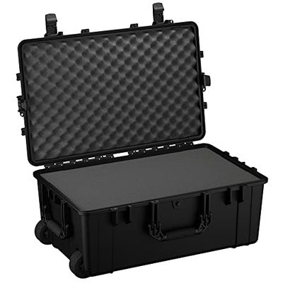Condition 1 31" XL 258 Rolling Travel Hard Case Trunk with Slab Foam (Black)