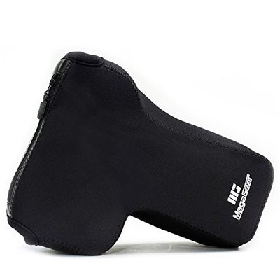 MegaGear MG1194 Estojo de câmara ultra leve, de neoprene compatível com Canon EOS 850D, 250D, 200D, 800D (18-135 mm), 77D, 9000D, 750D, preto/branco