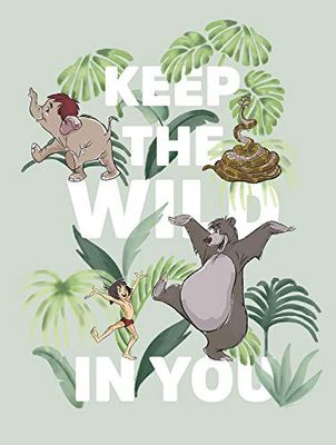 Komar Disney Jungle Book Keep The Wild Wall Picture for Nursery, Baby Room Decoration Art Print Without Frame Available in 3 Sizes, Colourful, 30 x 40 cm