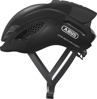 ABUS GameChanger Racercykelhjälm – aerodynamisk cykelhjälm med optimala ventilationsegenskaper för kvinnor och män – svart glänsande, storlek L