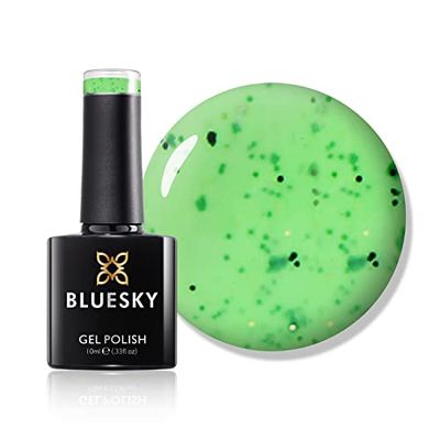 Bluesky Smalto Per Unghie Gel, Mint Mania, Smoothie03, Verde, Nero (Per Lampade Uv E Led) - 10 Ml