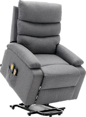 ASTAN HOGAR Sillón Relax con Función Auto-Ayuda (Levanta Personas), Reclinación Eléctrica, Masaje Y Termoterapia, Modelo Ceci AH-AR10520GR