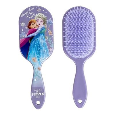Disney Frozen Detangling Paddle Hair Brush, Cute and Functional Semi - Rectangular Design for All Hair Types, Gentle on Tangles for Kids and Adults