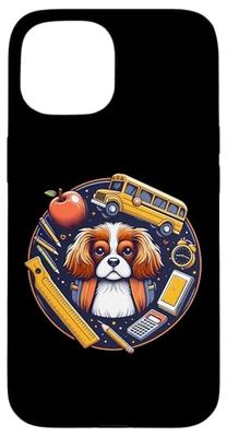 Back To School Cavalier King Charles Spaniel Dog Boys Girls Case for iPhone 15