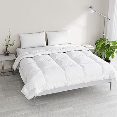 Italian Bed Linen Tvåfärgad vinterdunjacka drömmar och nycker, vit/vit, dubbel 250 x 200 cm