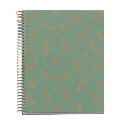Miquelrius Notebook A5 (148 x 210 mm), poziome paski 7 mm, 120 arkuszy 70 g/m², tekturowa okładka z miedzianymi detalami, 4 kolorowe paski, Spirala miedziana, Kolekcja Feeling Mallorca, Arkusze