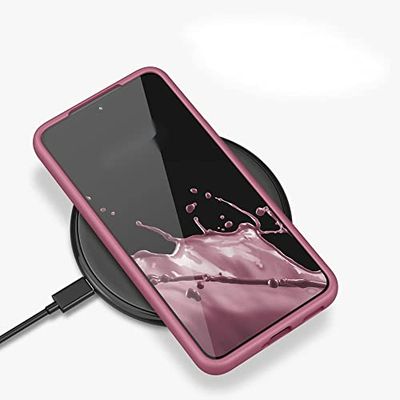 Samsung Galaxy S22 Ultra Hoes, zachte, flexibele siliconen gel rubberen stootbescherming hoes met anti-val lenscamerabescherming, slank, schokbestendig Samsung Galaxy S22 Ultra hoesje, donkerroze