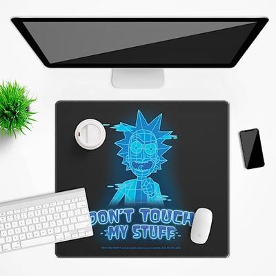 Ert Group Tapis de bureau original et sous licence officielle de Rick and Morty, motif 028 noir, antidérapant, 50 x 45 cm