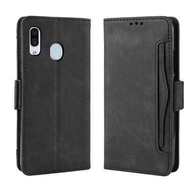 Carcasa de telefono Funda de Cuero Wallet Style Skin Feel Becerro for Galaxy A40, con Ranura for Tarjeta separada (Negro) (Color : Marrón)