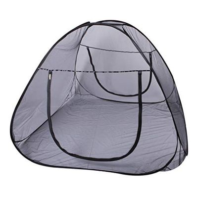 Windhager Pop Up 03276 Grande moustiquaire pour lit Double, Filet de Camping, Anti-Insectes, Anti-moustiques, pour lit, 180 x 200 cm, Anthracite