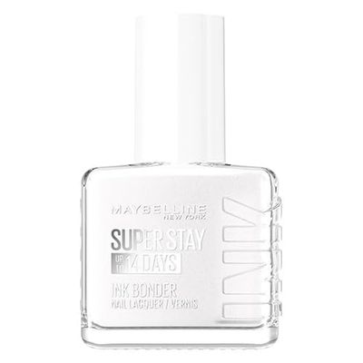 Maybelline New York - Vernis à Ongles Coloré Longue Tenue - Couleurs Intenses et Pigmentées - Renforce les Ongles Abîmés - Superstay Ink Bonder - Teinte : Blanc Nacre 77-12 ml