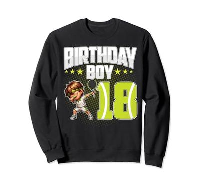 18° compleanno ragazzo tennis dabbing 18 anni ragazzo compleanno Felpa