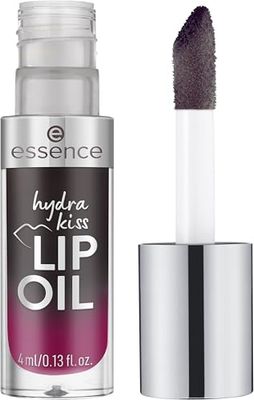 Essence Hydra Kiss LIP OIL, brillant à lèvres, n° 05, noir, hydratant, nourrissant, avec huiles, brillant, végétalien, sans parabène, sans particules de microplastique, sans nanoparticules, lot de 1