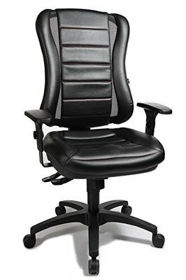 TOPSTAR Chaise de Bureau Head Point RS avec accoudoirs/Rembourrage Noir/Coutures Rouges