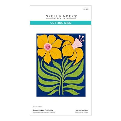 Spellbinders Daffodils Etched Dies from The Fresh Picked Collection, Metal, ONE