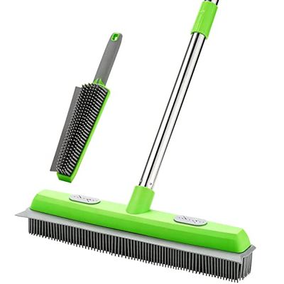 Scopa in gomma per la rimozione dei peli di animali domestici, scopa per rimuovere i peli di animali domestici con tergivetro, spazzola portatile per rimuovere pelucchi, strumento per la rimozione dei