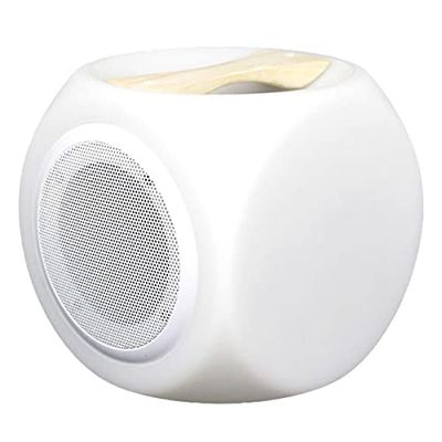 LUMISKY / LUMIJARDIN Cube Lumineux Enceinte Bluetooth sans Fil poignée Bois LED Blanc/Multicolore dimmable CUBY Play 18cm avec télécommande