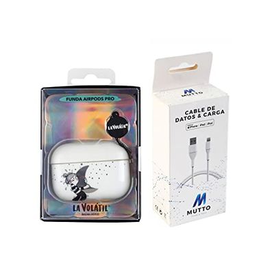 Pack Airpods Pro Silver Moon + kabel USB-Lightning MFI