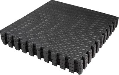 TechFit Tappeto Palestra Puzzle in Schiuma EVA, Set 12 Pezzi 31,5x31,5x1 cm, Include 18 Bordi, Pavimento Gommato Antiscivolo per Tatami Palestra e Fitness