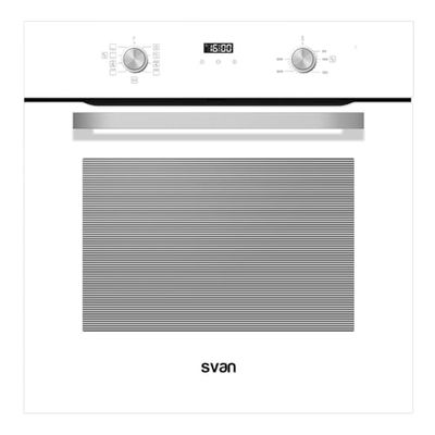 Svan Horno Multifunción Con Ventilador Cristal blanco SHM8700DCB. Capacidad 70 Litros, 3000 W, 8 Programas, Interior Esmaltado, Fácil Limpieza, Display LED Manual, Eficiencia Energética Clase A