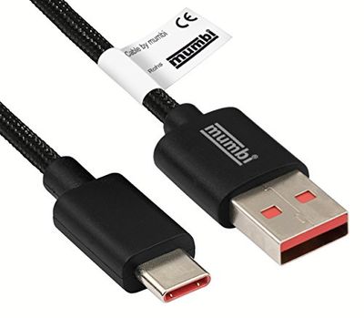 mumbi Black Line USB Cavo (USB A maschio a USB C Maschio), Cavo Dati, Cavo di Ricarica, Cavo di Sinizzazione, 2.00m