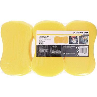 Dunlop Zestaw Dużych Gąbek Do Mycia Samochodu Duża Chłonność Nie Powoduje Zarysowań Komplet 3szt. Żółte