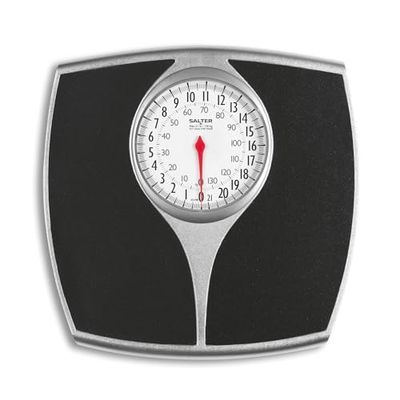 Salter Mechanical Bathroom Scale – Bodyweight Scale, Extra Large Dial, Easy Read Needle Pointer, Weigh Up To 136kg / 21 st, Instant Readings, Non-Slip, Extra Large Platform, No Batteries Needed