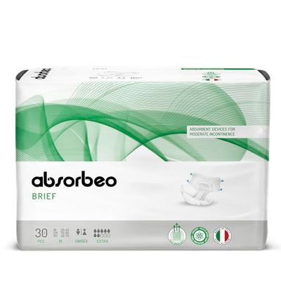 Absorbeo Culotte Pantalon Extra, Dispositifs Absorbants pour Incontinence Modérée, Confort Absolu, Protection Totale, Système Anti-odeur, Entièrement Respirants, Unisexe, Taille M, 30 Pièces