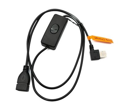 System-S Câble USB 2.0-100 cm - Type A mâle vers Femelle - Adaptateur coudé - Noir