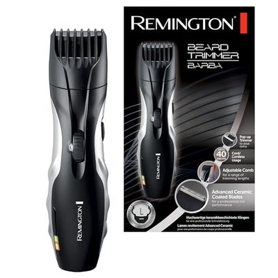 Remington Set Regolabarba Uomo - 9 impostazioni di lunghezza 1,5-18 mm- Funzionamento a rete/batteria, indicatori LED di carica/ricarica, regolabarba, Rasoio elettrico Barba, MB320C