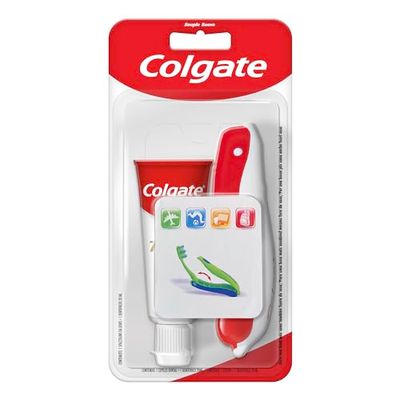 Colgate Total Kit de Viaje Cepillo de Dientes Suave con Pasta de Dientes Colgate Total, Pack Cepillo + Dentífrico 20 ml, Tamaño Compacto, Contiene Flúor, Protege los Dientes Sensibles