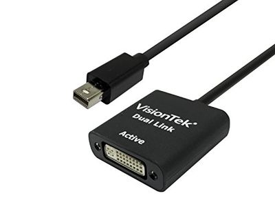 VisionTek 900640 Adaptador de cabo Mini Display Port DVI-D preto - adaptador para cabo (Mini Display Port, DVI-D, Male Connector/Female Connector, 0,1778 m, preto)