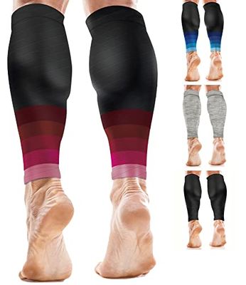 aZengear Mangas de Compresión para Pantorrillas Hombres y Mujeres, Medias Compresivas, Calcetines de Soporte para Deporte, Correr (L/XL)
