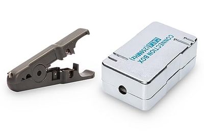 DIGITUS Set: 1x module de connexion Cat-6 - Pour la réparation et l'extension de câbles de pose Ethernet - 250 MHz - Barrettes LSA pour AWG 22-26 - Noir + 1x outil de dénudage pour câbles réseau
