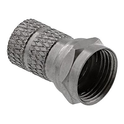 T'nB PSATMM satellietstekker, type F-connector op coaxkabel, zilverkleurig, 2 stuks