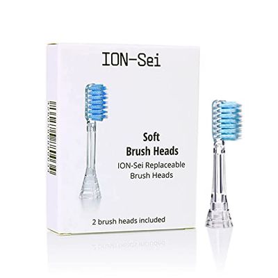 ION-Sei Têtes de brosse de rechange - 2 têtes de brosse à dents sonique ION-Sei - Brosse à dents souple pour le nettoyage professionnel des dents