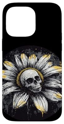 Pretty Skeleton Face with Daisy Flower for Plants Lovers Case for iPhone 14 Pro Max