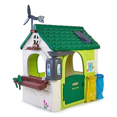 FEBER - Casa Eco House,Casita de Jardín Educativa con Juegos Ecológicos, Jardín Urbann, Papeleras, un Molino, Niños y Niñas Amantes de la Naturaleza, +2 años, Famosa (FEH16000), Versión Actual