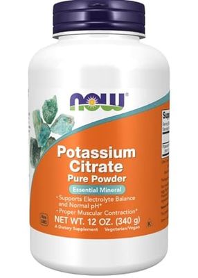 Now Foods, Potassium Citrate (Citrato de Potasio), 340g polvo vegano, minerales, potasio