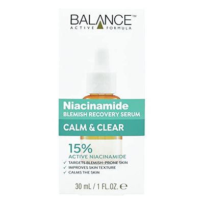 Balance Active Formula 15% niacinamid Blemish Recovery Serum (30 ml), innehåller 15% niacinamid som verkar på oren hud och förbättrar hudstrukturen dermatologiskt testad.