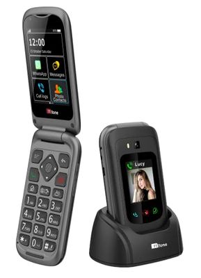TTfone TT970 Whatsapp 4G Touchscreen Senior Big Button Flip Mobile Phone - Pay As You Go Prepaid - Easy and Simple to Use (£10 Credit, Vodafone)