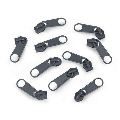 cyclingcolors 10x Tirador de Cremallera Tamaño N°5 de Metal Cursor Kit de Reparación Reemplazo Ropa Vaqueros Maleta Equipaje, azul grisáceo oscuro