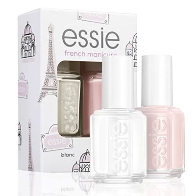 Essie French Manicure Nail Art Set (No. 01 White, No. 13 Mademoiselle), Exclusive Nail Polish: High-Quality, Durable and Colour-Intensive