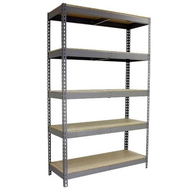 SimonRack Estantería Metálica Almacenaje, Sin Tornillos, 5 Baldas Madera, Alta Capacidad Carga 500 kg, 2000x2100x450 mm, Estantería Taller Garaje Trastero, Galva/Madera